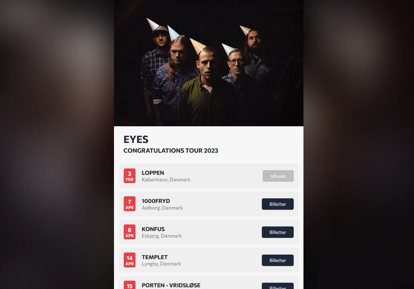 Bullet Booking Artist Calendar